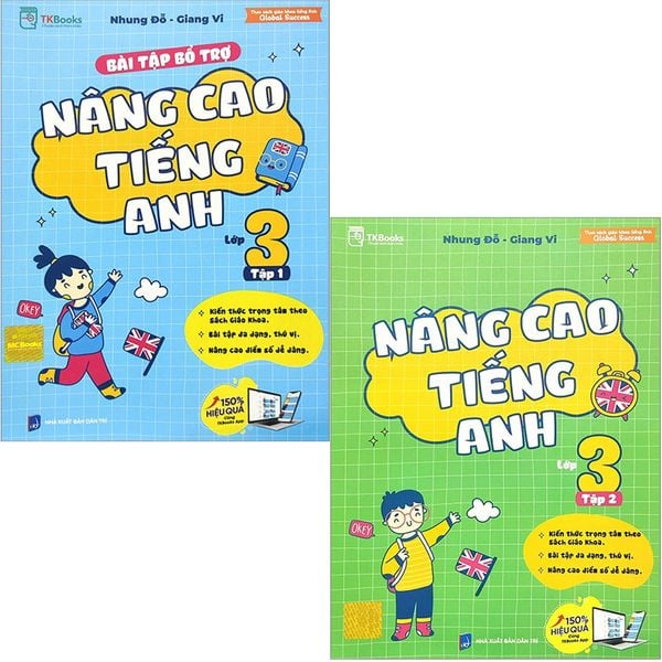  Combo 2 Quyển Bài Tập Bổ Trợ Nâng Cao Tiếng Anh Lớp 3 (Tập 1 + 2) 