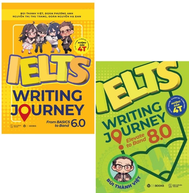 Combo 2 Quyển Ielts Writing Journey (From Basics To Band 6.0 + Elevate To Band 8.0) - Bùi Thành Việt