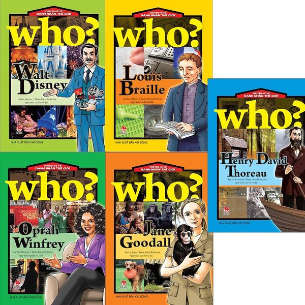  Combo 5 Quyển Who? Chuyện Kể Về Danh Nhân Thế Giới ( Henry David Thoreau + Jane Goodall + Louis Braille + Oprah Winfrey + Walt Disney ) - Nhiều Tác Giả 