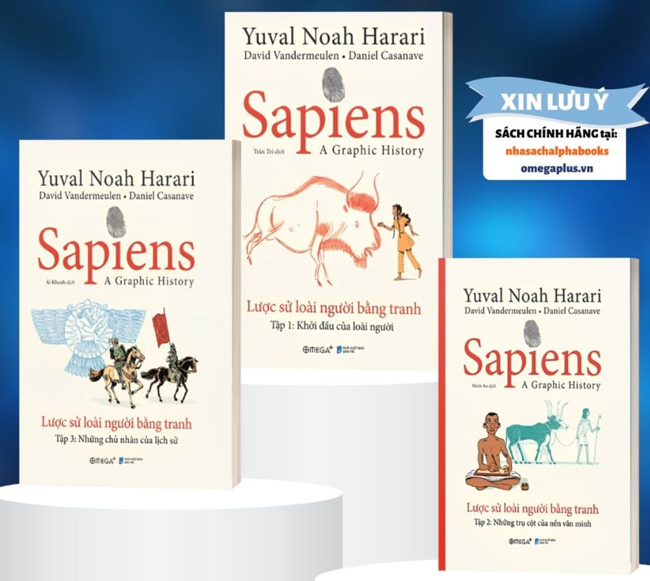 Combo 3 Quyển Sapiens Lược Sử Loài Người Bằng Tranh ( Tập 1 + 2 + 3 ) - Yuval Noah Harari