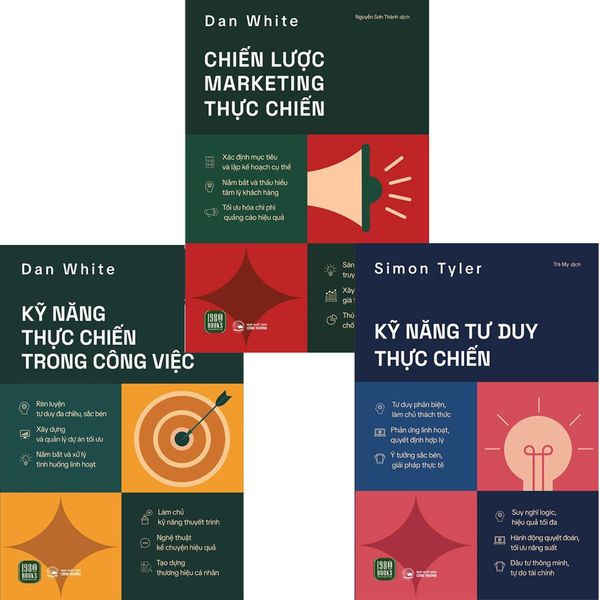  Combo 3 Quyển Kỹ Năng Thực Chiến Trong Công Việc ( Kỹ Năng Thực Chiến Trong Công Việc + Kỹ Năng Tư Duy Thực Chiến + Chiến Lược Marketing Thực Chiến ) 