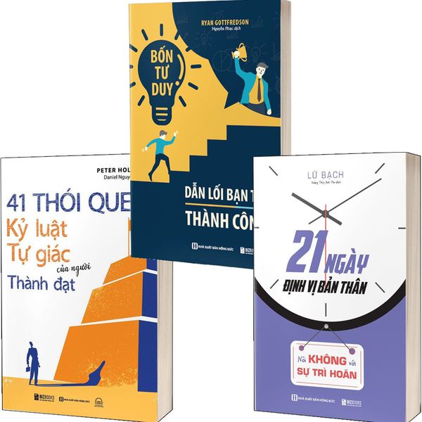  Combo 3 Quyển: Chìa Khóa Thành Công - Thay Đổi Tư Duy Thay Đổi Cuộc Đời (Bốn Tư Duy Dẫn Lối Bạn Tới Thành Công + 21 Ngày Định Vị Bản Thân + 41 Thói Quen Kỷ Luật Tự Giác Của Người Thành Đạt) 