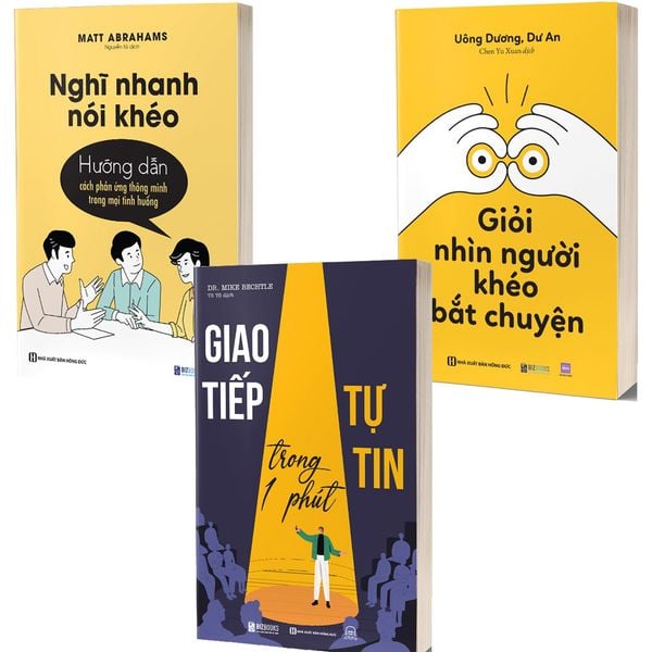  Combo 3 Quyển: Giao Tiếp Thành Công: Hành trình đổi đời chỉ trong vài câu nói (Giỏi Nhìn Người, Khéo Bắt Chuyện + Giao Tiếp Tự Tin Trong 1 Phút  + Nghĩ Nhanh Nói Khéo) 