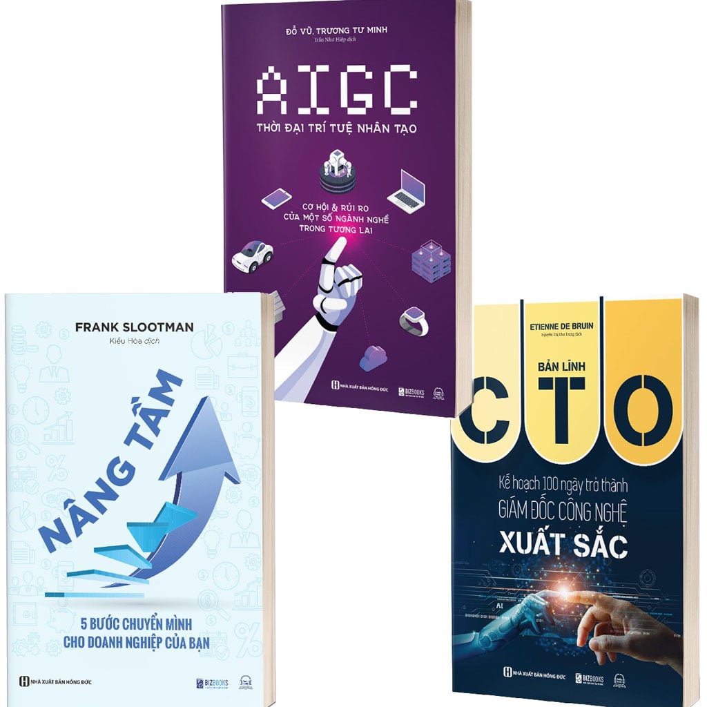 Combo 3 Quyển: Ứng Dụng AI Tạo Sinh Trong Doanh Nghiệp (Nâng Tầm - 5 Bước Chuyển Mình Cho Doanh Nghiệp Của Bạn +  AIGC: Thời Đại Trí Tuệ Nhân Tạo + Bản Lĩnh CTO) - Nhiều Tác Giả