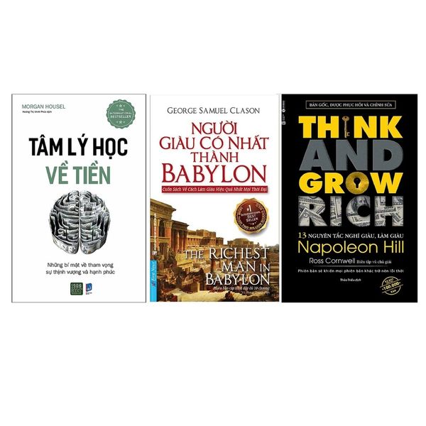  Combo 3 Quyển Tâm Lý Học Về Tiền + Người Giàu Có Nhất Thành Babylon + 13 Nguyên Tắc Nghĩ Giàu, Làm Giàu 