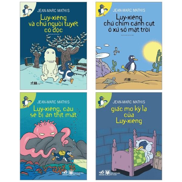  Combo 4 Quyển Luy-Xiêng (Cậu Bé Sẽ Bị Ăn Thịt Mất + Chú Chim Cánh Cụt Ở Xứ Sở Mặt Trời + Giấc Mơ Kỳ Lạ + Chú Người Tuyết Cô Độc) 