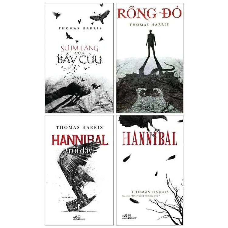 Combo 4 Quyển Tiểu Thuyết Nổi Tiếng Của Thomas Harris (Sự Im Lặng Của Bầy Cừu + Hannibal + Hannibal Trỗi Dậy + Rồng Đỏ)