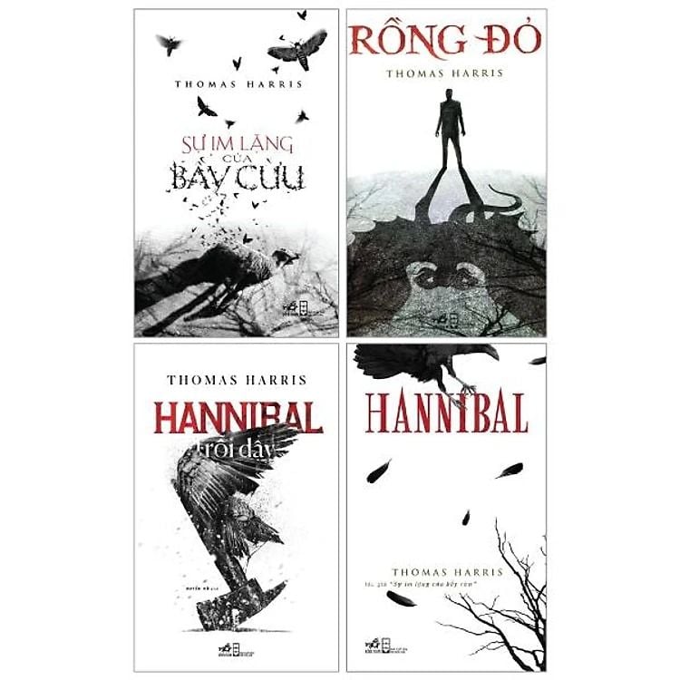  Combo 4 Quyển Tiểu Thuyết Nổi Tiếng Của Thomas Harris (Sự Im Lặng Của Bầy Cừu + Hannibal + Hannibal Trỗi Dậy + Rồng Đỏ) 