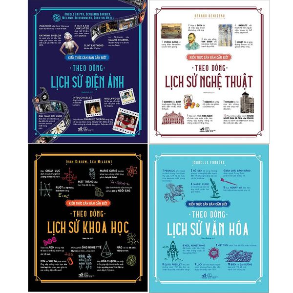  Combo 4 Quyển Kiến Thức Căn Bản Cần Biết - Theo Dòng Lịch Sử (Nghệ Thuật + Khoa Học + Văn Hóa + Điện Ảnh) 