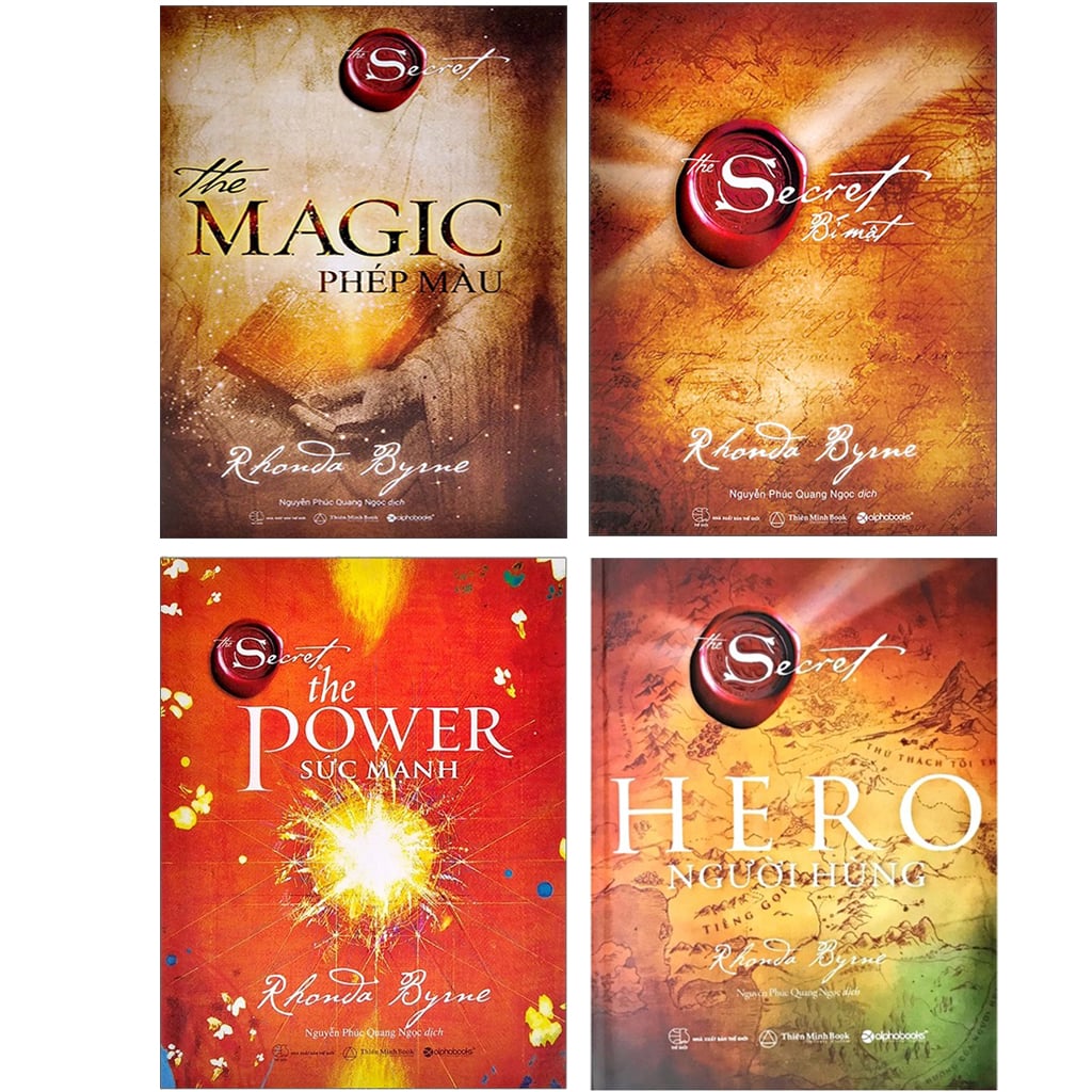 Combo 4 Quyển The Secret: Magic (Phép Màu) + Secret (Bí Mật) + Power (Sức Mạnh)  + Hero (Người Hùng) - Rhonda Byrne