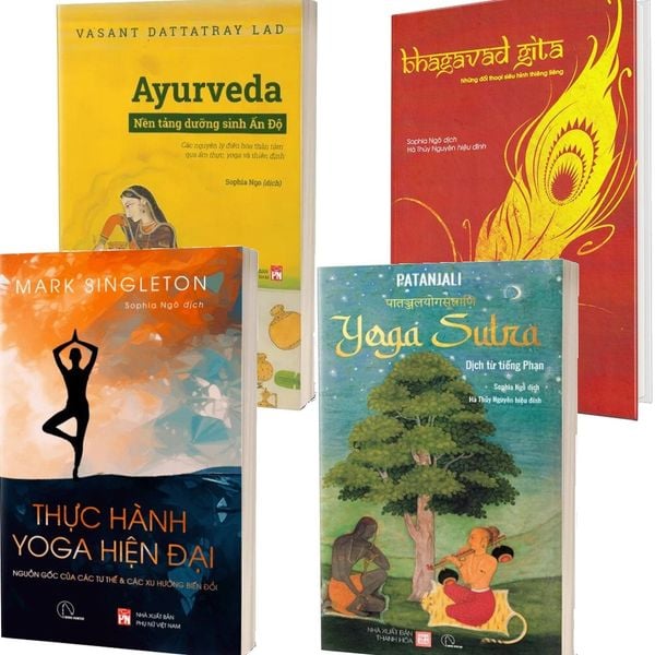  Combo 4 Quyển Yoga & Ayurveda ( Bhagavad Gita Và Văn Bản Gốc + Thực Hành Yoga Hiện Đại  + Ayurveda - Nền Tảng Dưỡng Sinh Ấn Độ + Yoga Sutra ) 