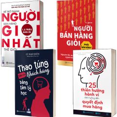 Combo 4 Quyển: Đọc Vị Hành Vi Khách Hàng Để Khách Thấy Là Chốt (25 Thiên Hướng Hành Vi + Thao Túng Tâm Lý Khách + Người Bán Hàng Giỏi Phải "Bán Mình" Trước + Để Trở Thành Người Bán Hàng Giỏi Nhất Thế Giới) - Nhiều Tác Giả