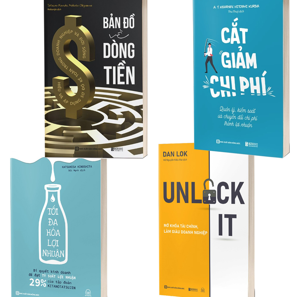 Combo 4 Quyển: Dòng Tiền Gắn Liền Lợi Nhuận (Cắt Giảm Chi Phí + Bản Đồ Về Dòng Tiền + Tối Đa Hóa Lợi Nhuận +  Unlock It - Mở Khóa Tài Chính, Làm Giàu Doanh Nghiệp) - Nhiều Tác Giả
