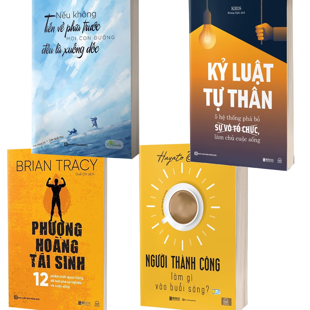 Combo 4 Quyển: Thay Đổi Bản Thân Để Bứt Phá (Người Thành Công Làm Gì Vào Buổi Sáng + Phượng Hoàng Tái Sinh + Kỷ Luật Tự Thân + Nếu Không Tiến Về Phía Trước Mọi Con Đường Đều Là Xuống Dốc) - Nhiều Tác Giả