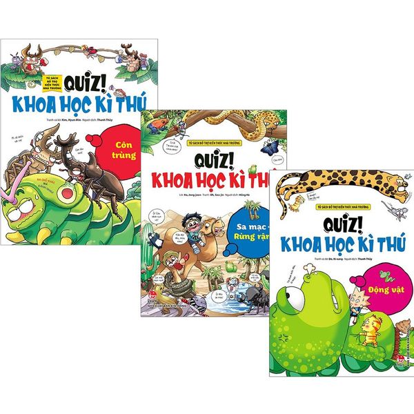  Combo 3 Quyển Quiz! Khoa Học Kì Thú - Về Thiên Nhiên ( Động Vật + Côn Trùng + Sa Mạc Rừng Rậm ) - Nhiều Tác Giả 