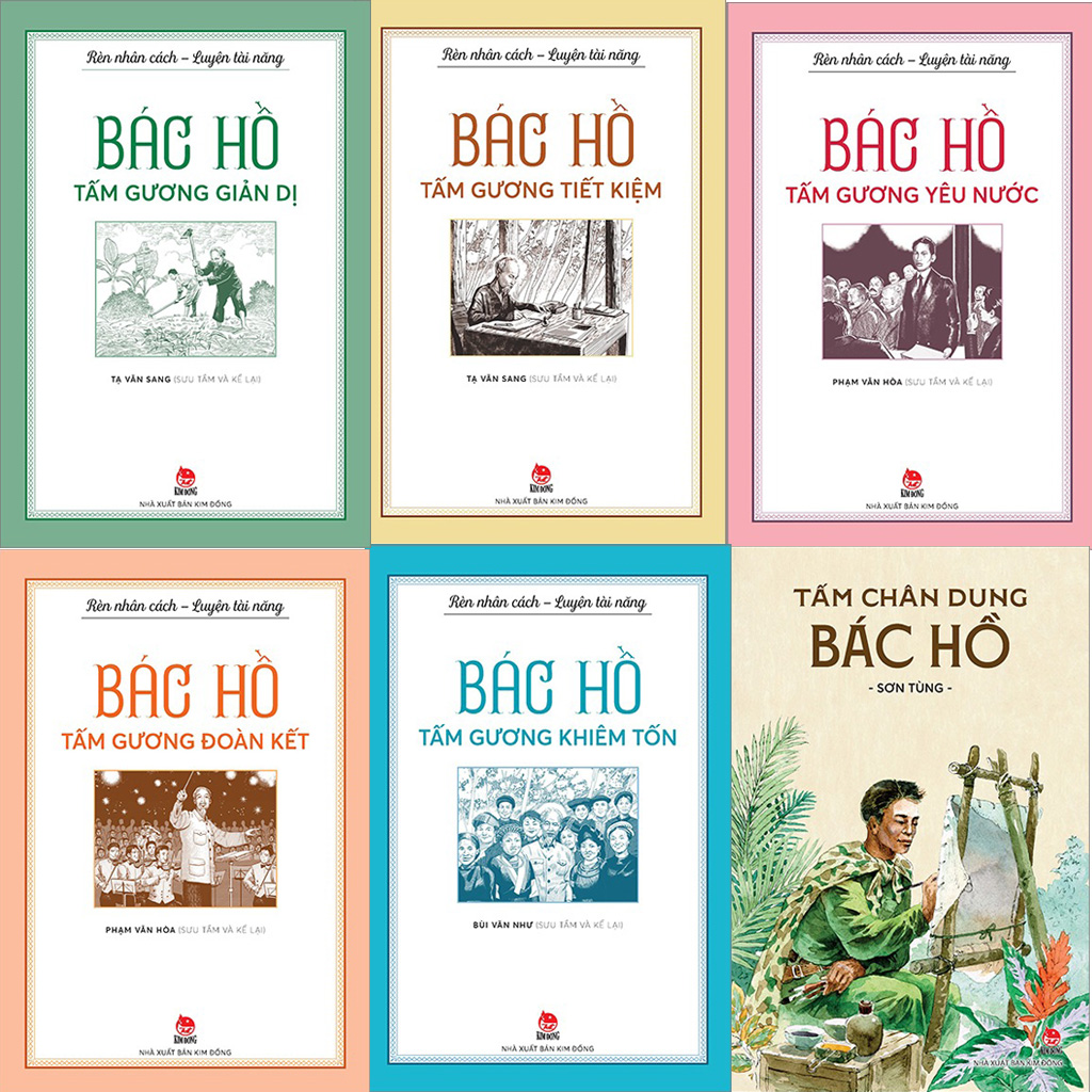 Bộ sách - Tấm Chân Dung và Rèn Nhân Cách - Luyện Tài Năng ( Bác Hồ ) - NXB Kim Đồng (Bộ 6 Quyển)