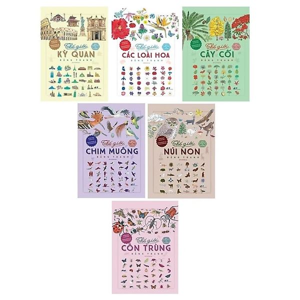  Combo 6 Quyển Bách Khoa Thư Cho Cả Nhà (Các Loài Hoa + Cây Cối + Chim Muông + Côn Trùng + Kỳ Quan + Núi Non) 