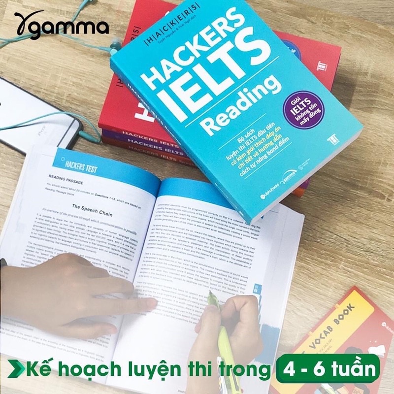 Combo Sách Hackers Ielts Trọn Bộ - Writing + Listening + Reading +