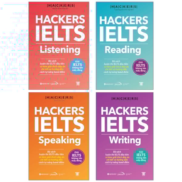Combo Sách Hackers IELTS Trọn Bộ - Writing + Listening + Reading + Speaking (Bộ 4 Cuốn)