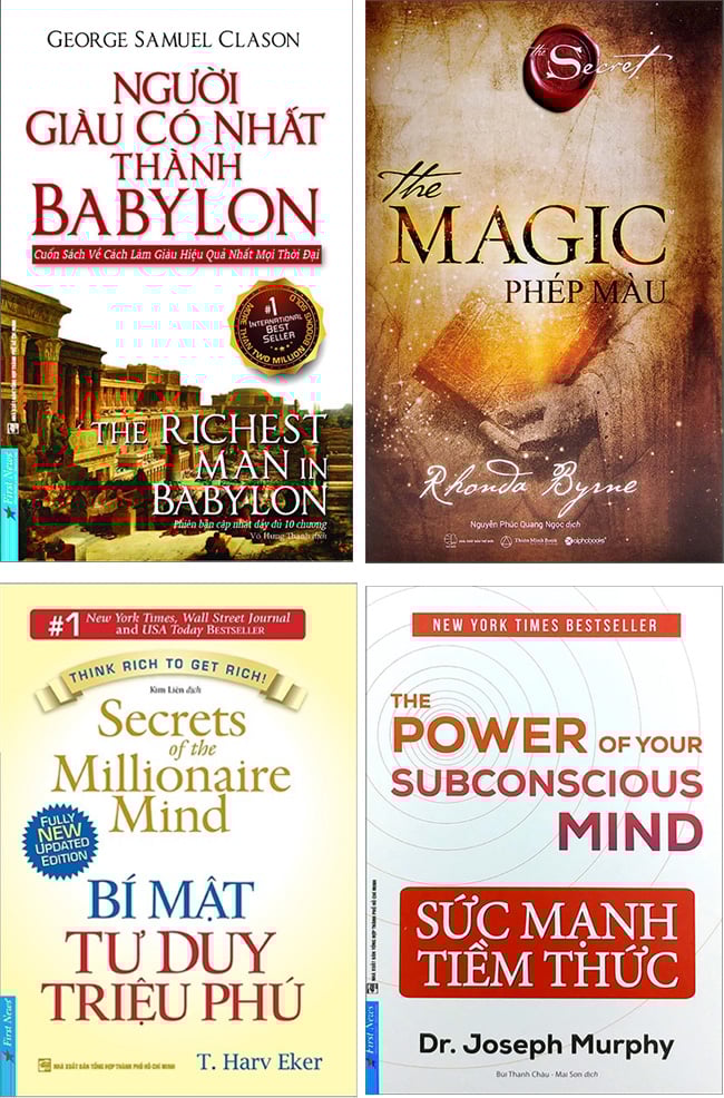 Combo 4 Cuốn Phép Màu + Sách Sức Mạnh Tiềm Thức + Bí Mật Tư Duy Triệu Phú + Người Giàu Có Nhất Thành Babylon