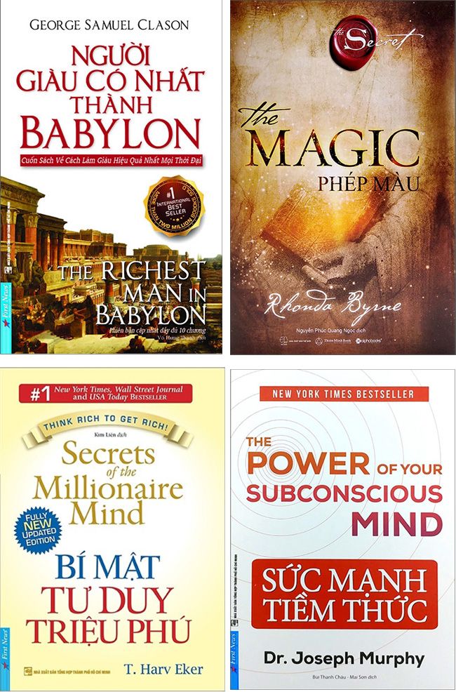  Combo 4 Cuốn Phép Màu + Sách Sức Mạnh Tiềm Thức + Bí Mật Tư Duy Triệu Phú + Người Giàu Có Nhất Thành Babylon 