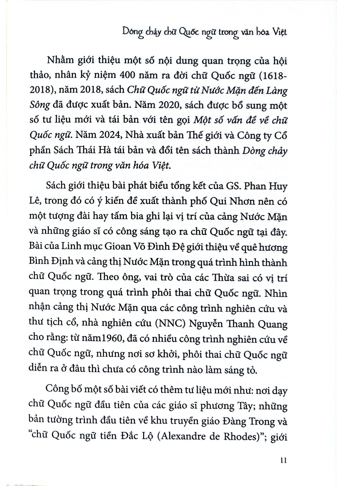 Dòng Chảy Chữ Quốc Ngữ Trong Văn Hóa Việt - Nguyễn Thanh Quang & Linh mục Gioan Võ Đình Đệ