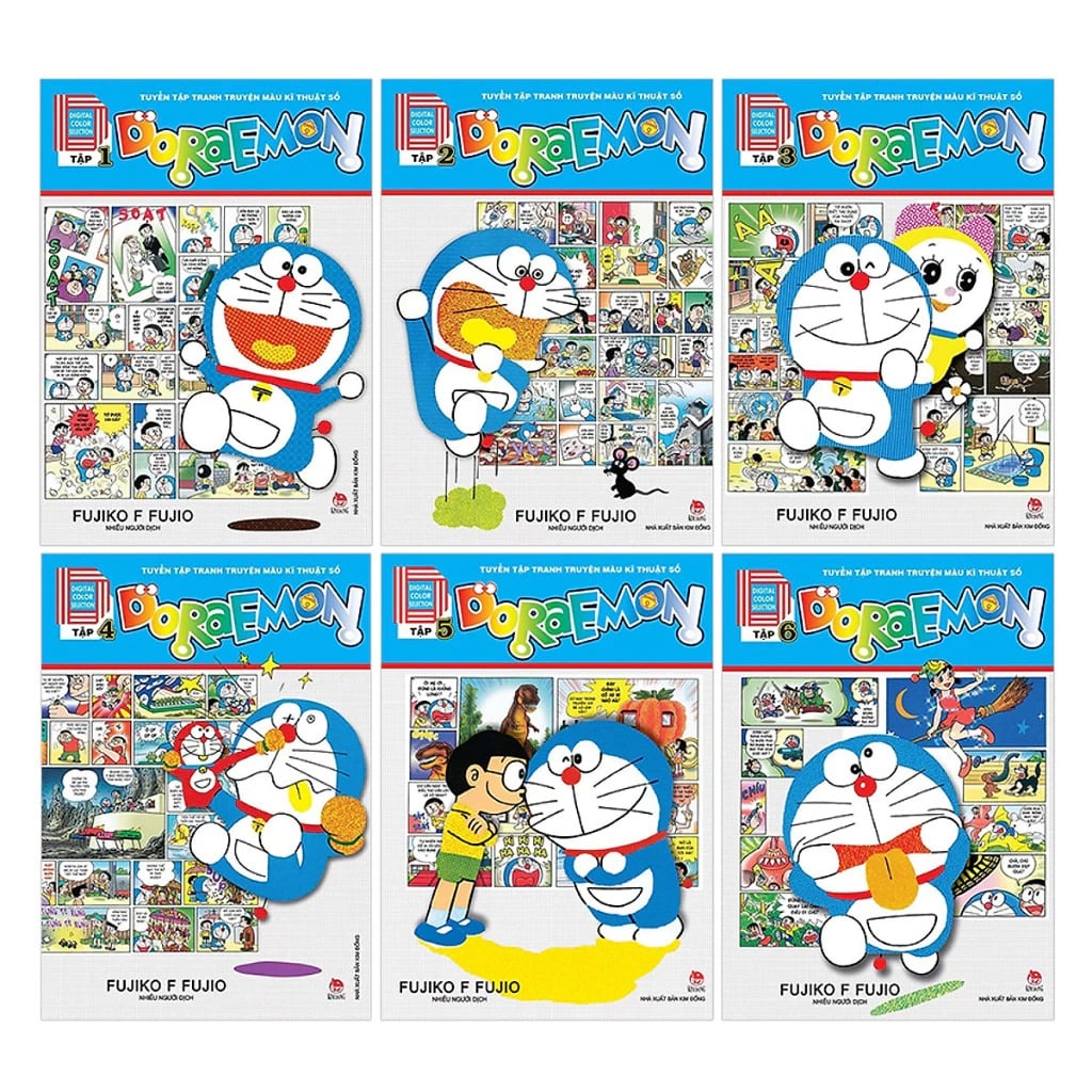 Combo Doraemon  Tuyển Tập Tranh Màu Kĩ Thuât Số (6 Tập) - Fujiko F Fujio