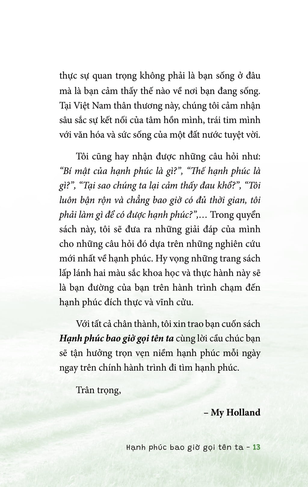 Hạnh Phúc Bao Giờ Gọi Tên Ta - My Holland