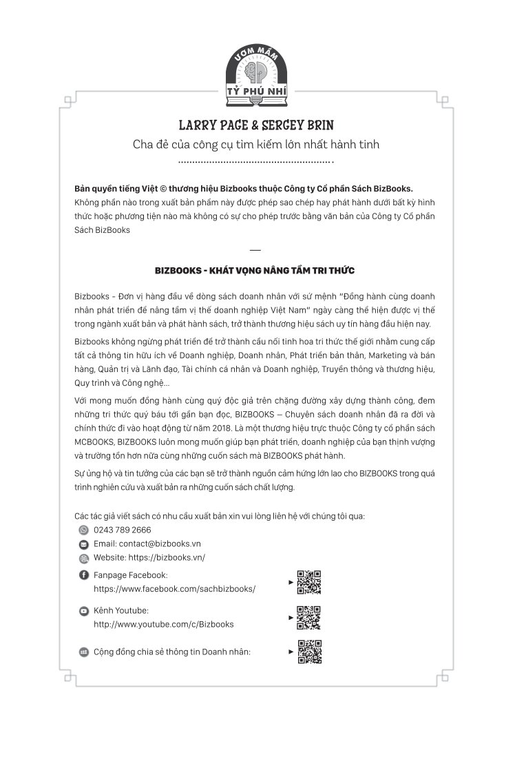 Những Bộ Óc Tỷ Đô - Larry Page & Sergey Brin: Hành Trình Bá Chủ Thế Giới Internet Của Đế Chế Google - The Gurus