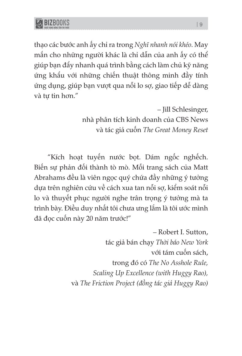 Nghĩ Nhanh Nói Khéo: Hướng Dẫn Cách Phản Ứng Thông Minh Trong Mọi Tình Huống - Matt Abrahams