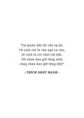  Không Diệt Không Sinh Đừng Sợ Hãi - Bìa Cứng - Phiên Bản Đặc Biệt - Thích Nhất Hạnh 
