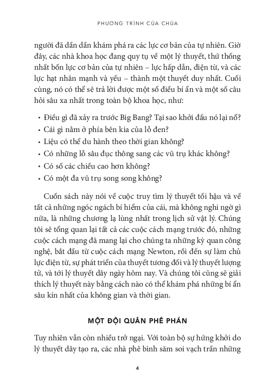 Khoa Học Khám Phá - Phương Trình Của Chúa - Cuộc Truy Tìm Lý Thuyết Của Vạn Vật - Michio Kaku