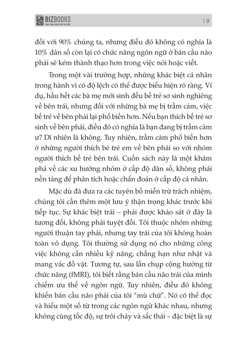Não Trái - Não Phải: Và Cách Chúng Ảnh Hưởng Đến Hành Vi Hằng Ngày Của Chúng Ta