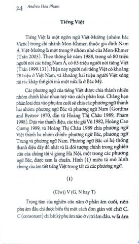  Thanh Điệu Tiếng Việt - Một Phân Tích Mới - 
Andrea Hoa Pham 