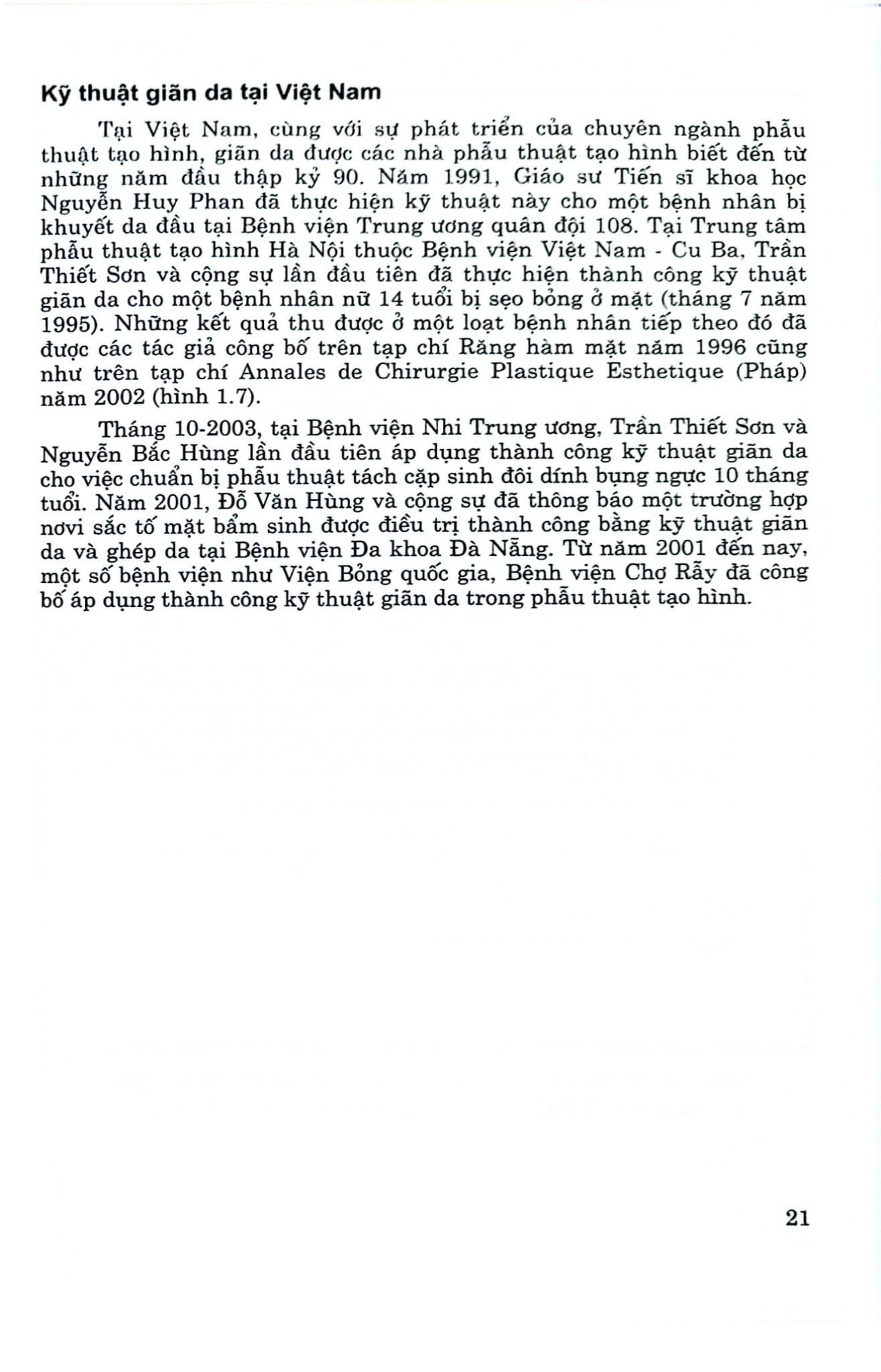 Phương Pháp Giãn Da Trong Phẫu Thuật Tạo Hình Và Thẩm Mỹ  - GS.TS. Trần Thiết Sơn - PGS.TS. Nguyễn Bắc Hùng