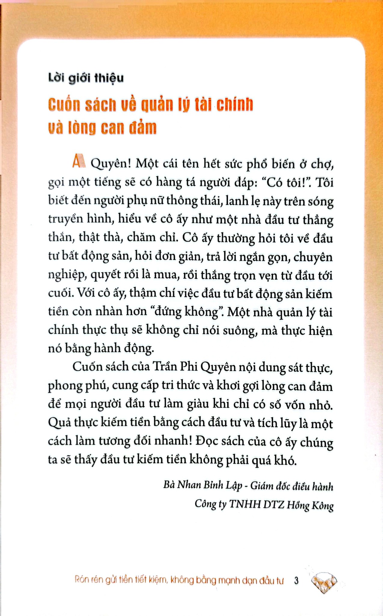 Rón Rén Gửi Tiền Tiết Kiệm Không Bằng Mạnh Dạn Đầu Tư - Trần Phi Quyên