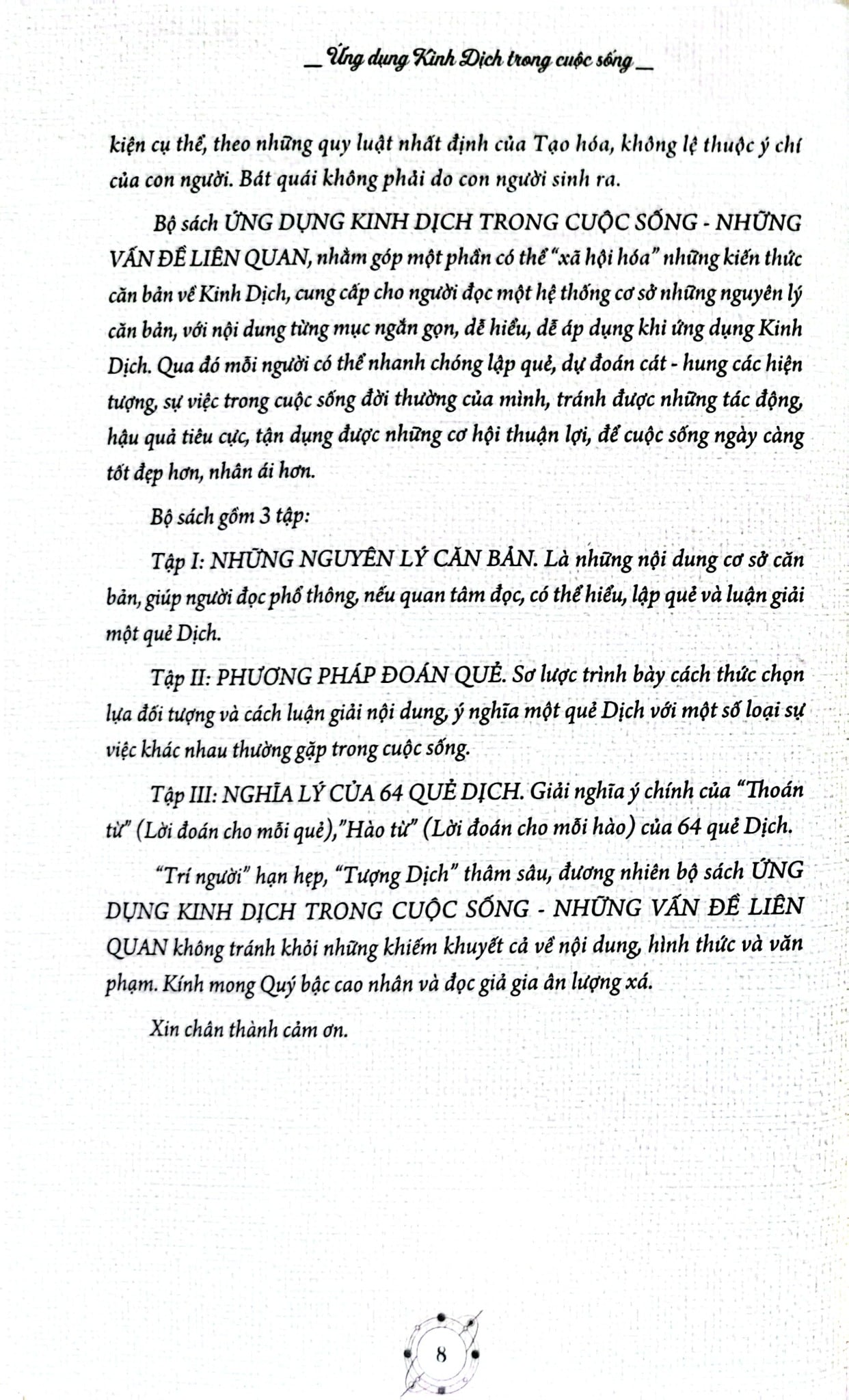 Ứng Dụng Kinh Dịch Trong Cuộc Sống T1 - Những Nguyên Lý Căn Bản - Nguyễn Thăng Long
