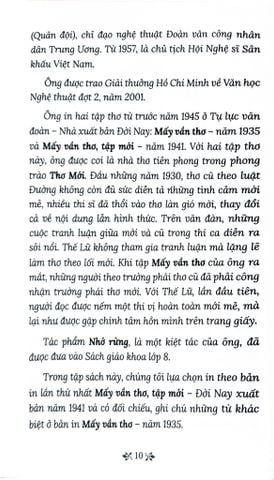  Thơ Thế Lữ - Tủ Sách Văn Học Trong Nhà Trường - Thế Lữ 