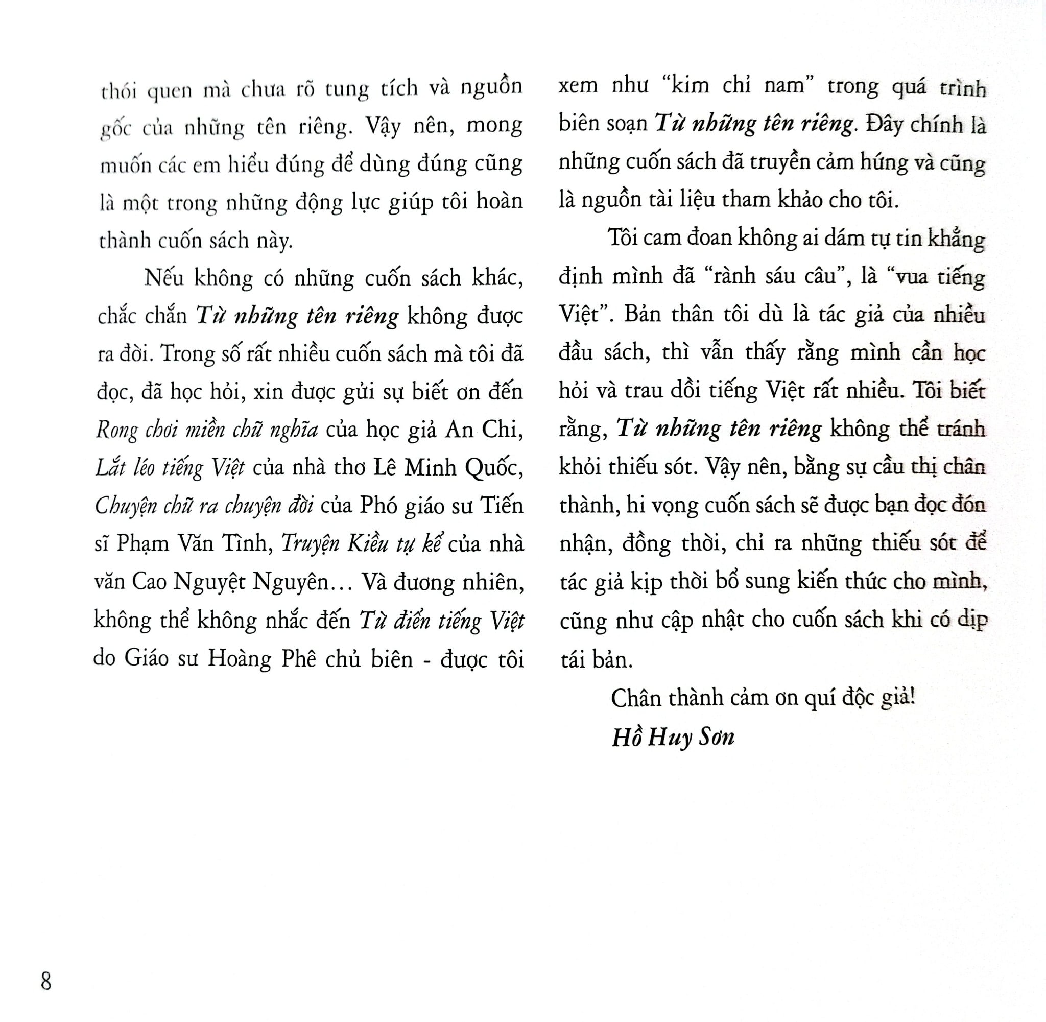Từ Những Tên Riêng - Hồ Huy Sơn