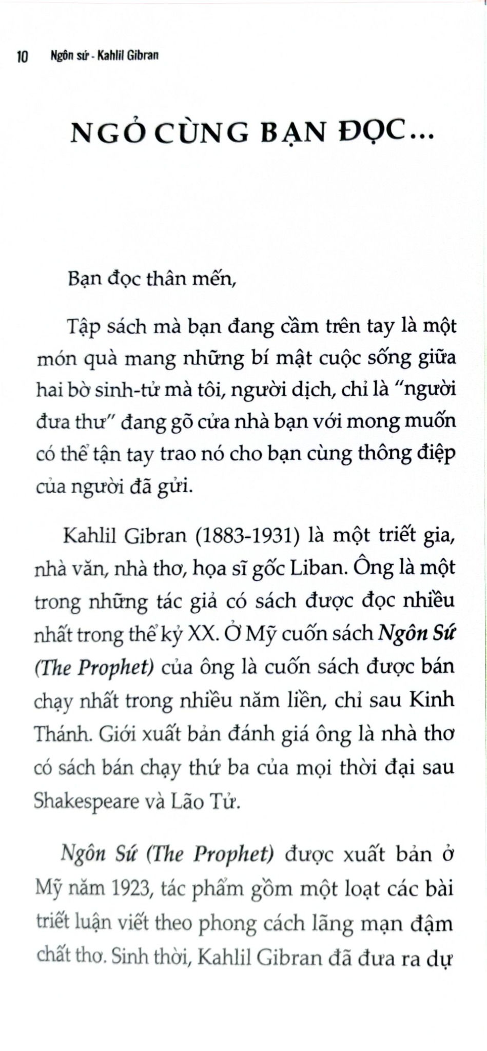 Ngôn Sứ - Bí Mật Cuộc Sống Giữa Hai Bờ Sinh Tử - Kahlil Gibran