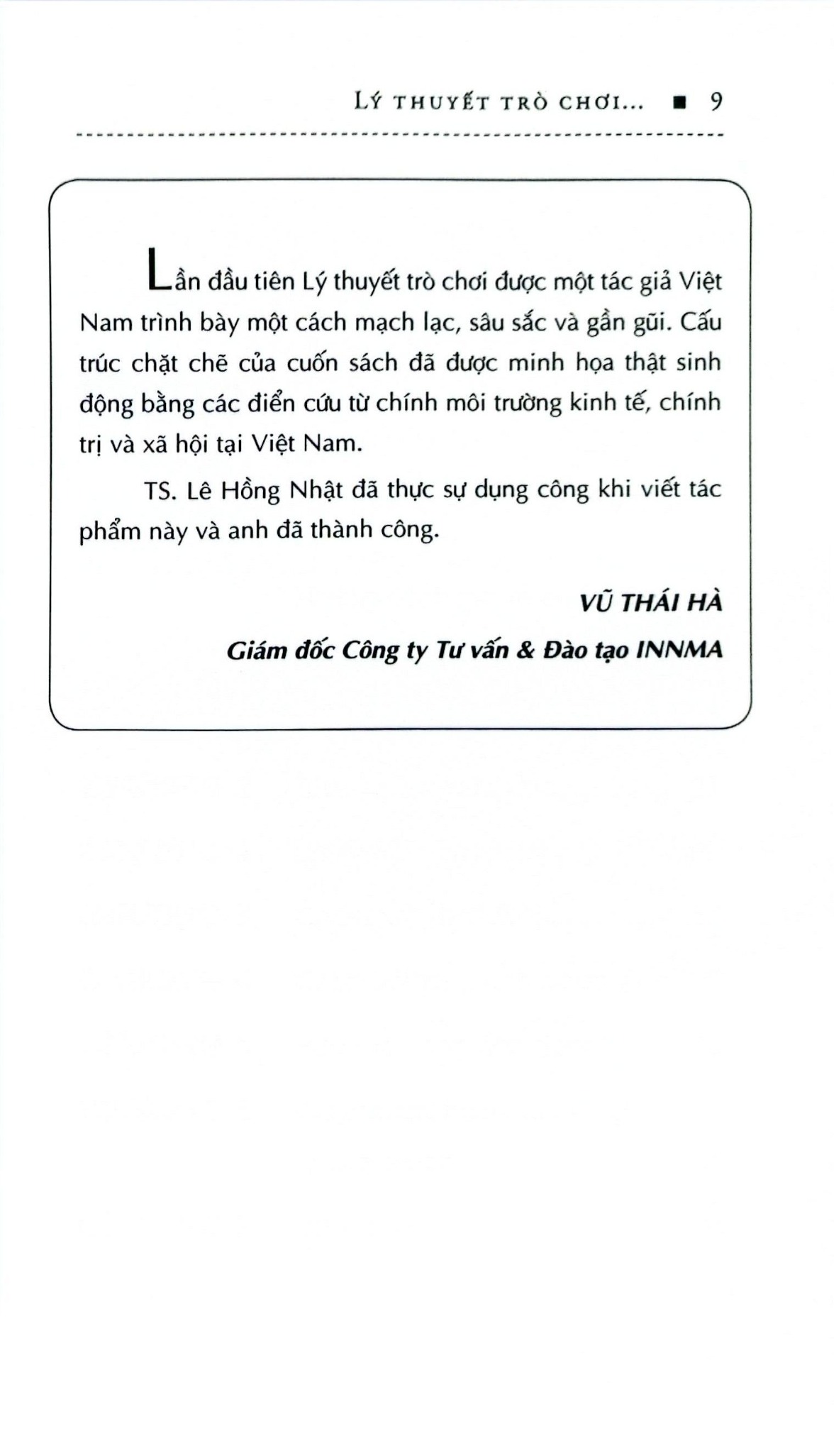 Lý Thuyết Trò Chơi Và Ứng Dụng Trong Quản Trị Kinh Doanh - TS Lê Hồng Nhật