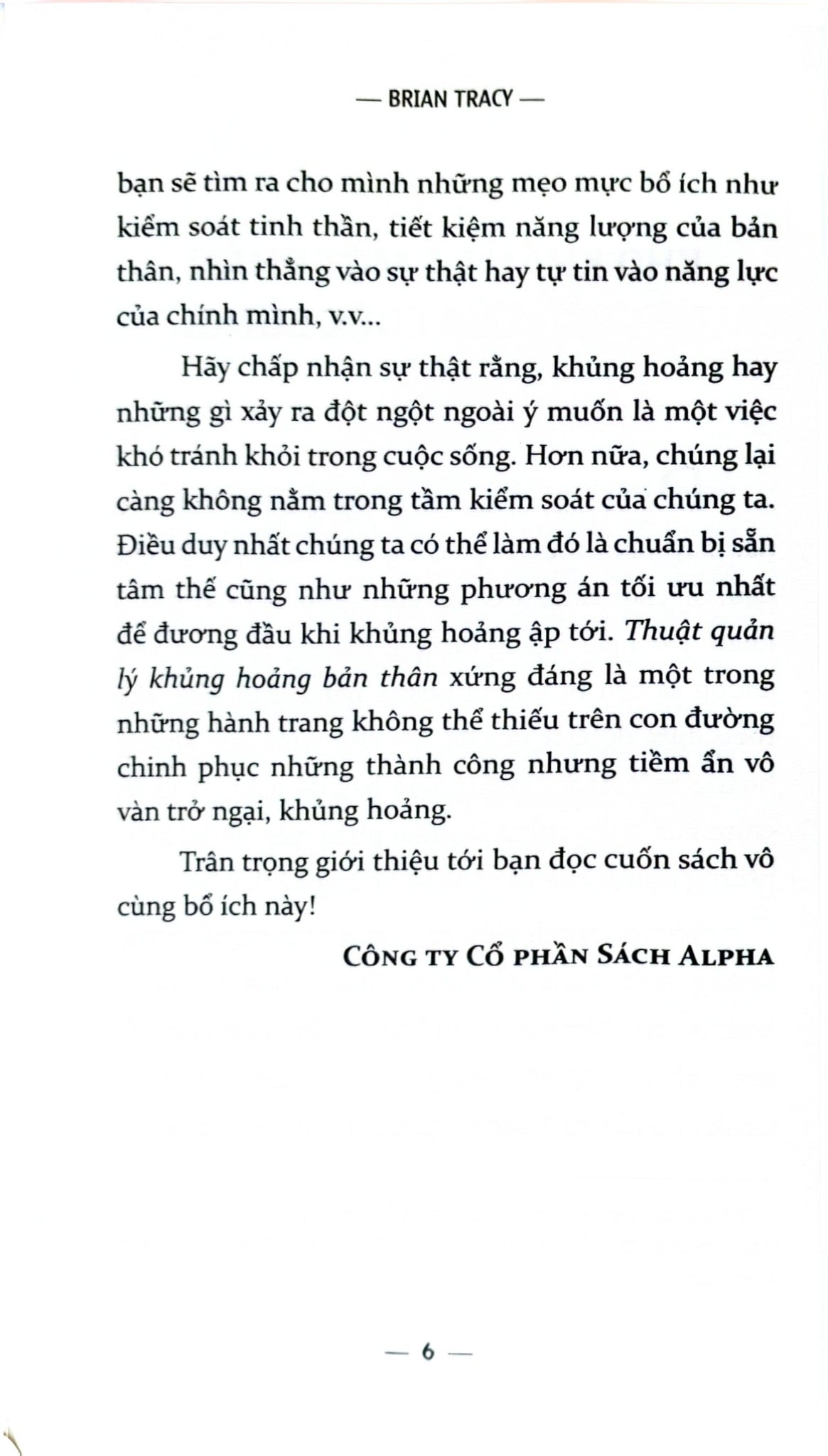 Thuật Quản Lý Khủng Hoảng Bản Thân  - Brian Tracy