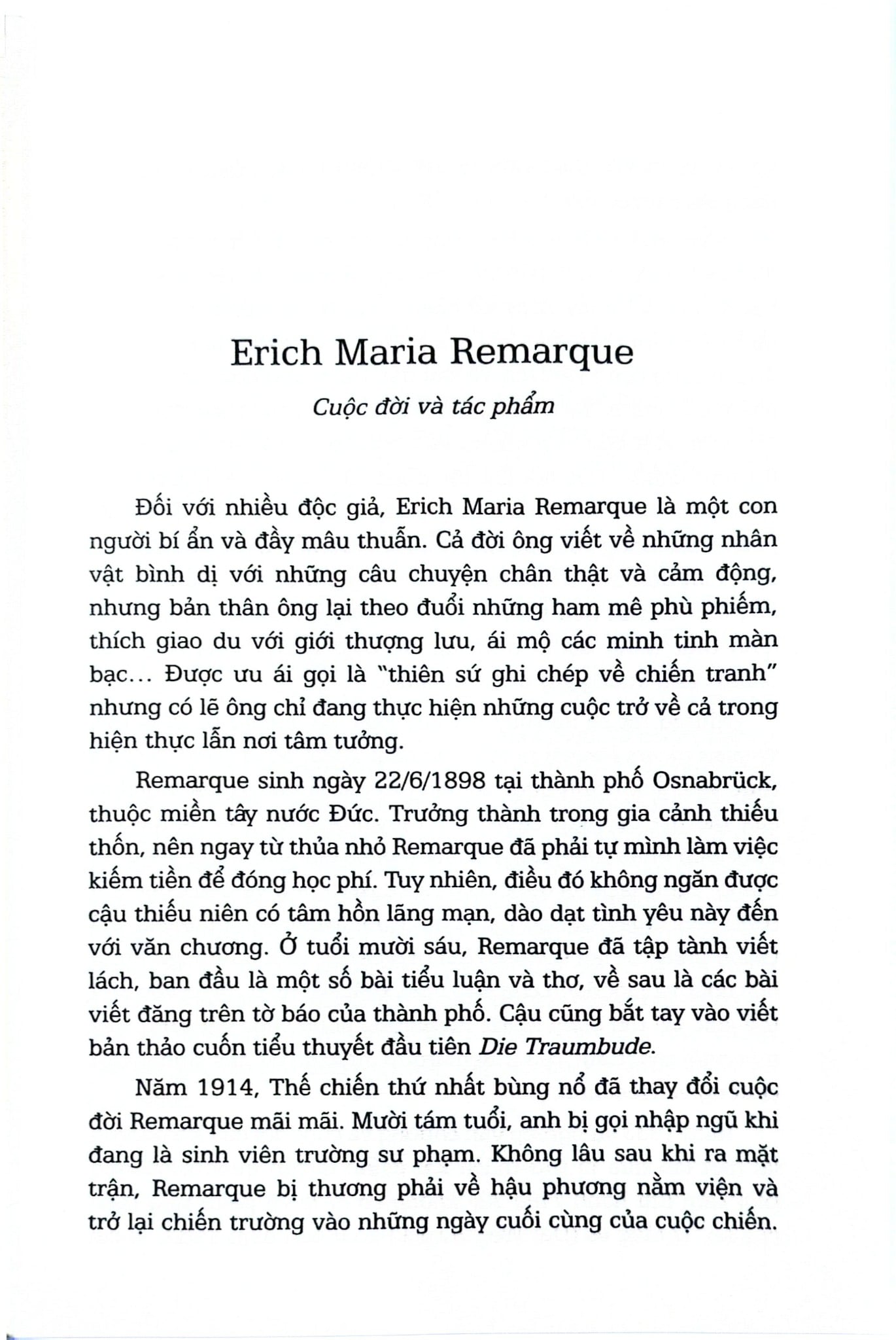 Bản Du Ca Cuối Cùng - Erich Maria Remarque