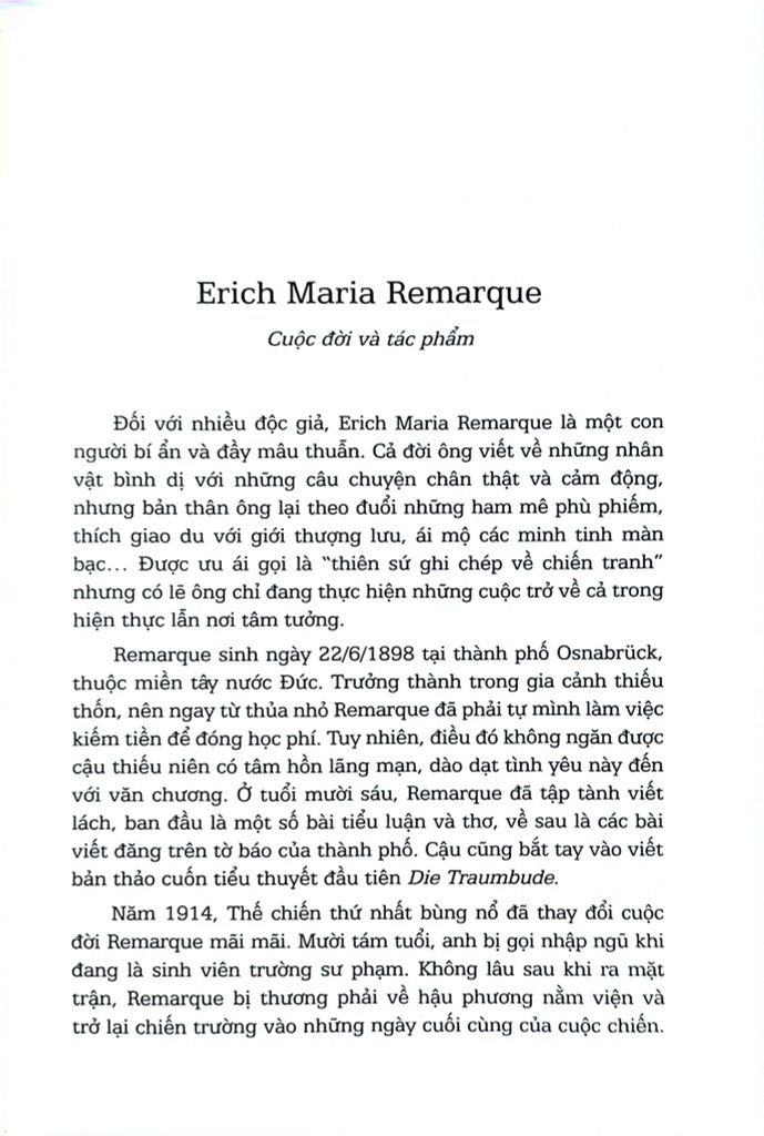 Phía Tây Không Có Gì Lạ - Erich Maria Remarque