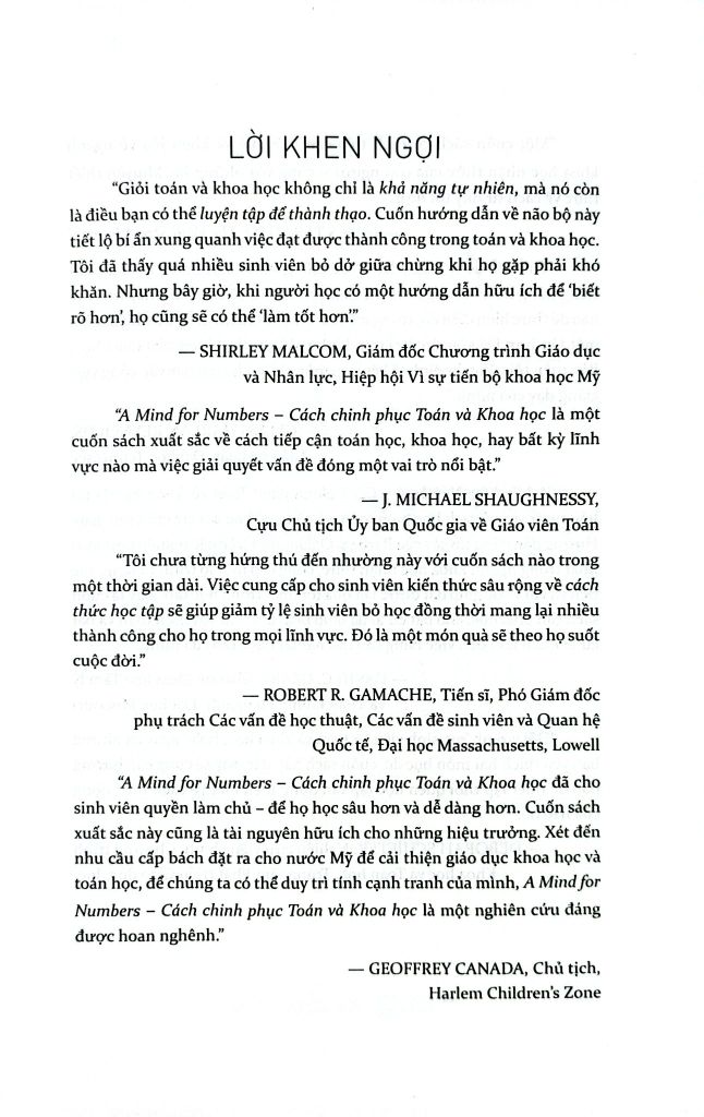  A Mind For Numbers - Cách Chinh Phục Toán Và Khoa Học 