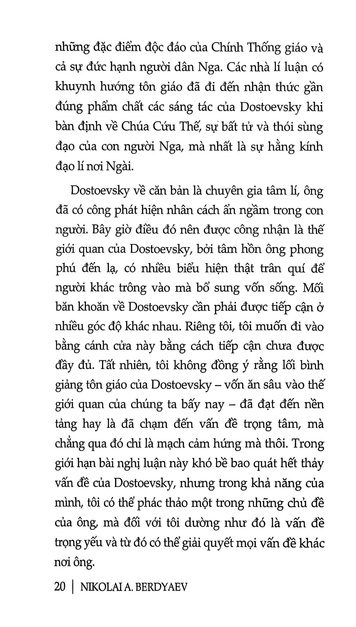 Nhân Sinh Quan Của Dostoevsky - Nikolai Berdyaev