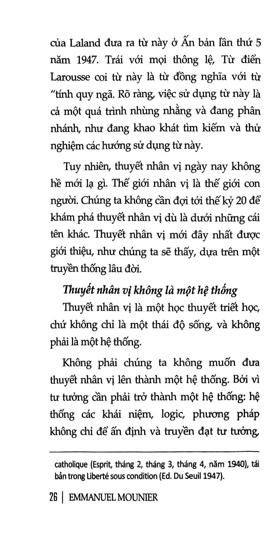 Thuyết Nhân Vị - Emmanuel Mounier
