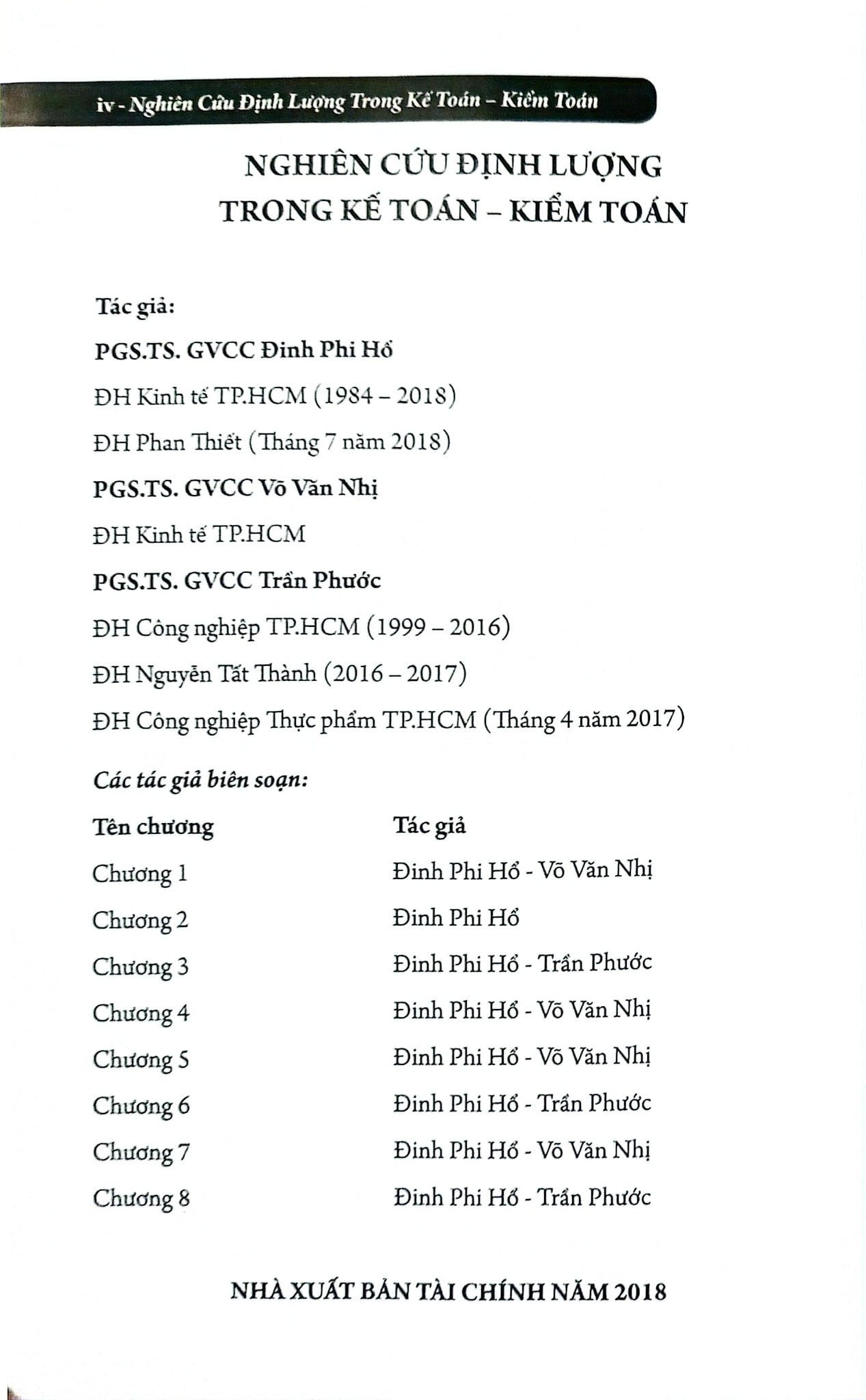 Nghiên Cứu Định Lượng Trong Kế Toán - Kiểm Toán - PGS.TS . Đinh Phi Hổ