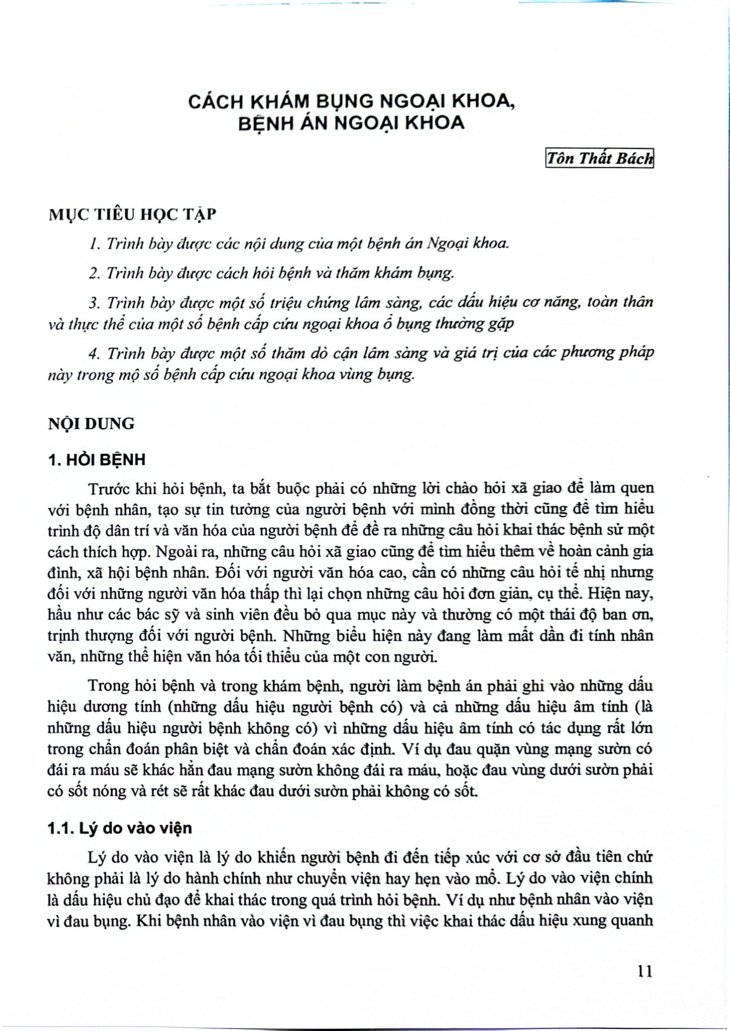 Bài Giảng Triệu Chứng Học Ngoại Khoa (Dùng Cho Sinh Viên Năm Thứ 3) - Đại học Y Hà Nội, PS.TS.BS. Đoàn Quốc Hưng