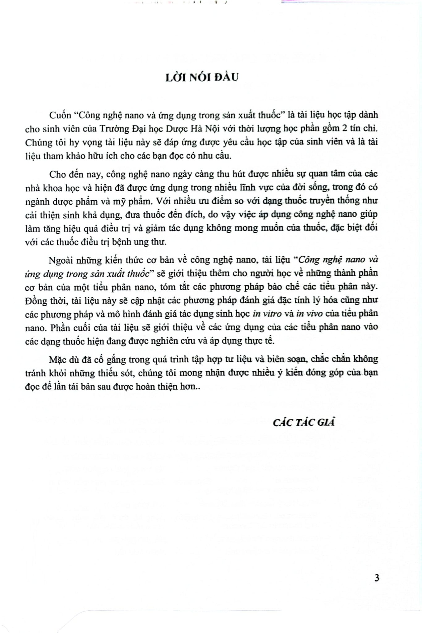 Công Nghệ Nano Và Ứng Dụng Trong Sản Xuất Thuốc - ĐH Dược Hà Nội